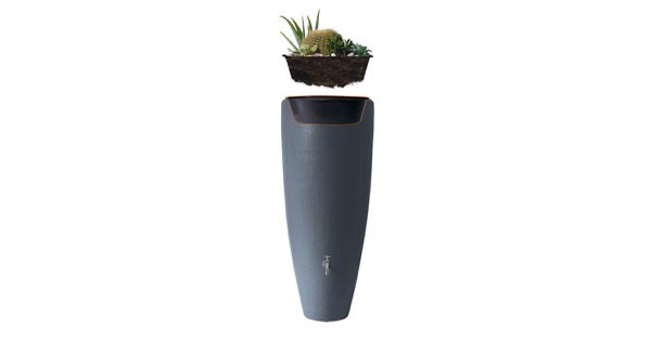 Garantia 2in1 Regenspeicher 300 l (mit Pflanzschale, graphitgrau)
